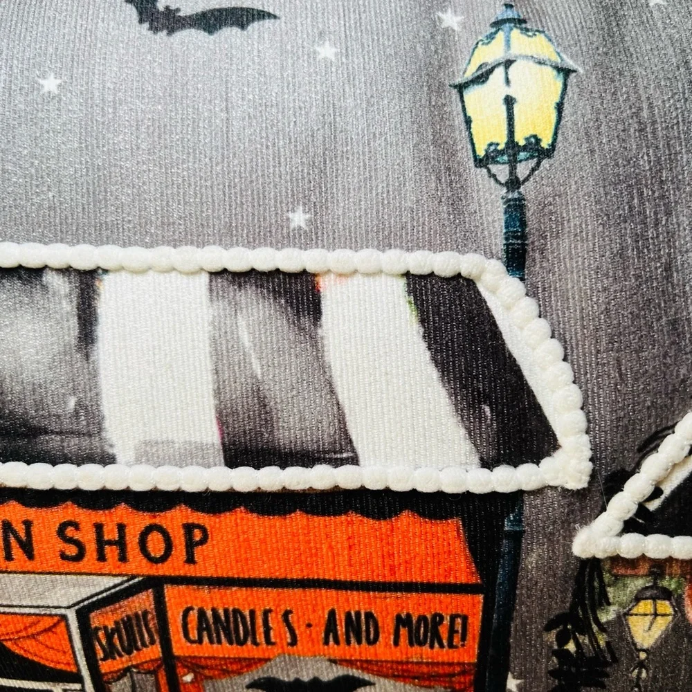 Halloween Sweet Shop Textured Throw Pillow Ghosts Candy Cake Pumpkins Party